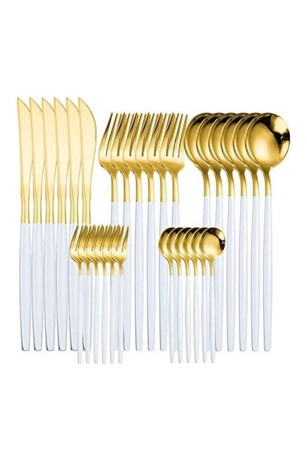 30-Piece Knife Fork Spoon Full Set Multicolour