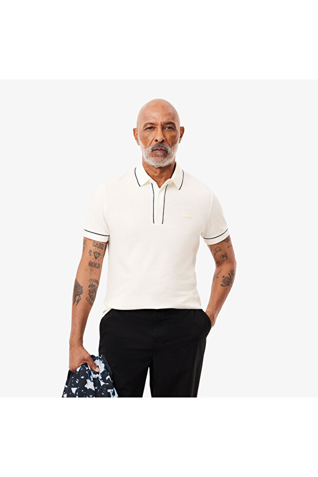 Paris Erkek Regular Fit Organik Pamuk Beyaz Polo - 1