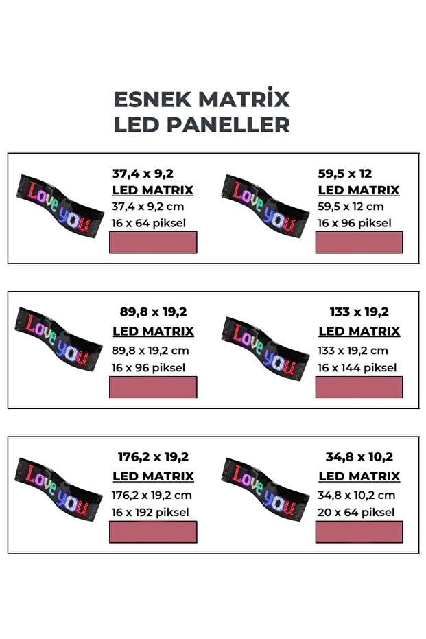 لوحة مصفوفة LED مرنة مصفوفة 37 × 9 سم