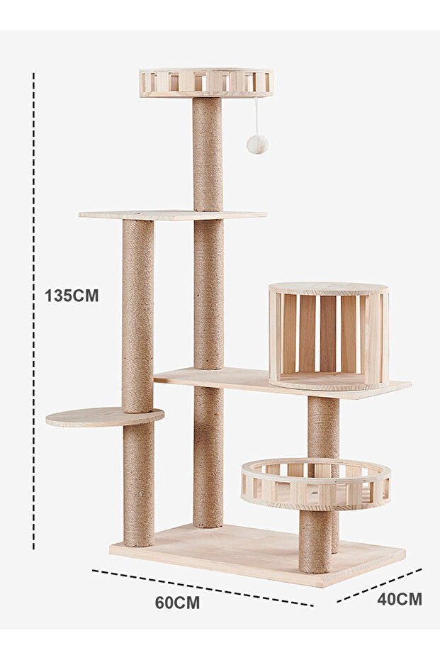 Solid Wood Cat Tree Cat Tower Cat Climbing Frame - 7