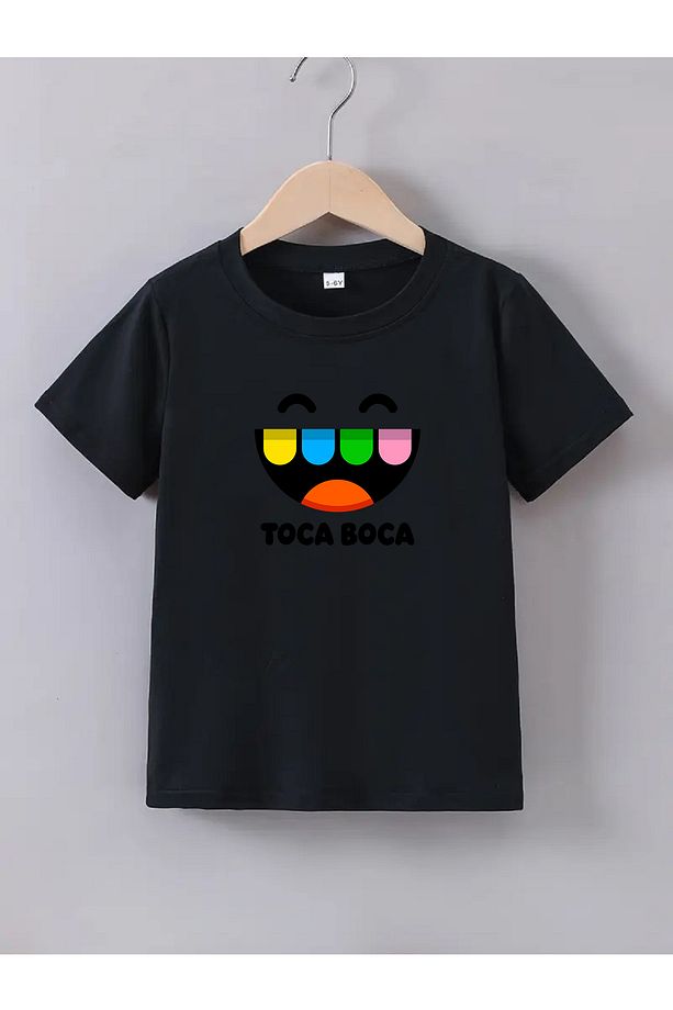 Kaliteli Pamuk Penye Toca Boca Erkek Kız  Çocuk Baskılı Tshirt 5 6 7 8 9 10 11 12 13 14 yaş Tocaboca - 2