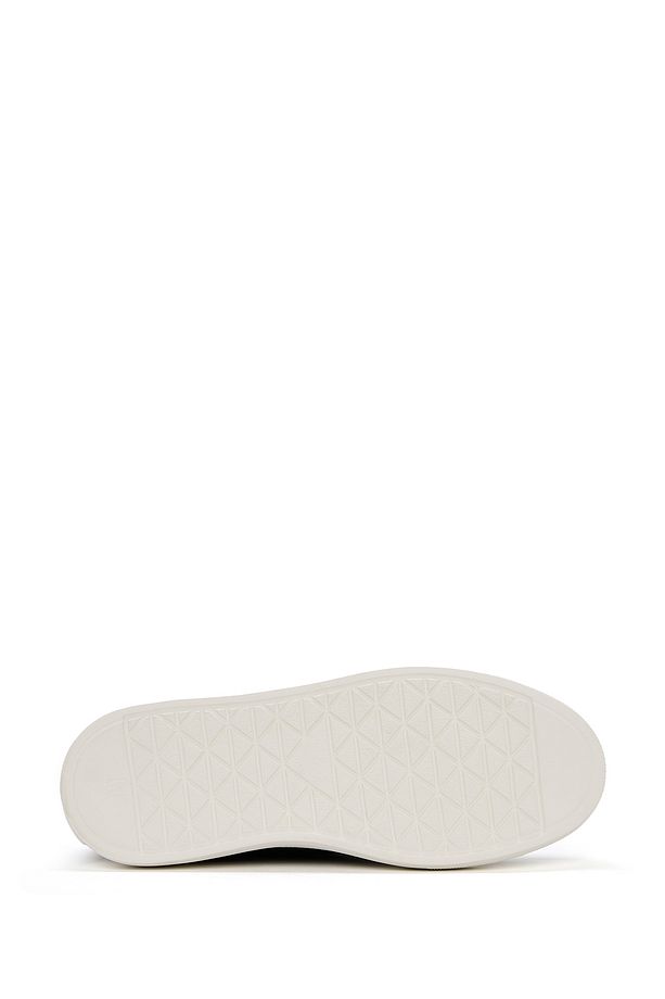 Erkek Lacivert Bağcıklı Kalın Tabanlı Deri Sneaker 25SFD6107FT - 4