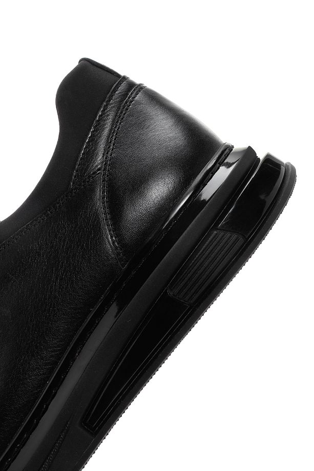 Erkek Siyah Kalın Tabanlı Bağcıklı Deri Sneaker 25SFD674518 - 7