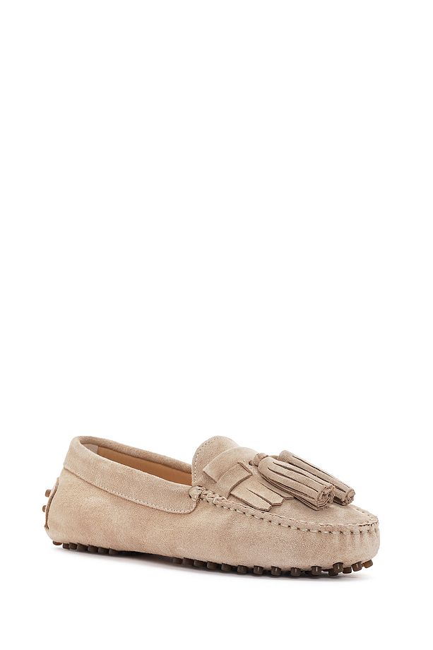 Kadın Camel Püsküllü Süet Deri Loafer 25SFD290710 - 6