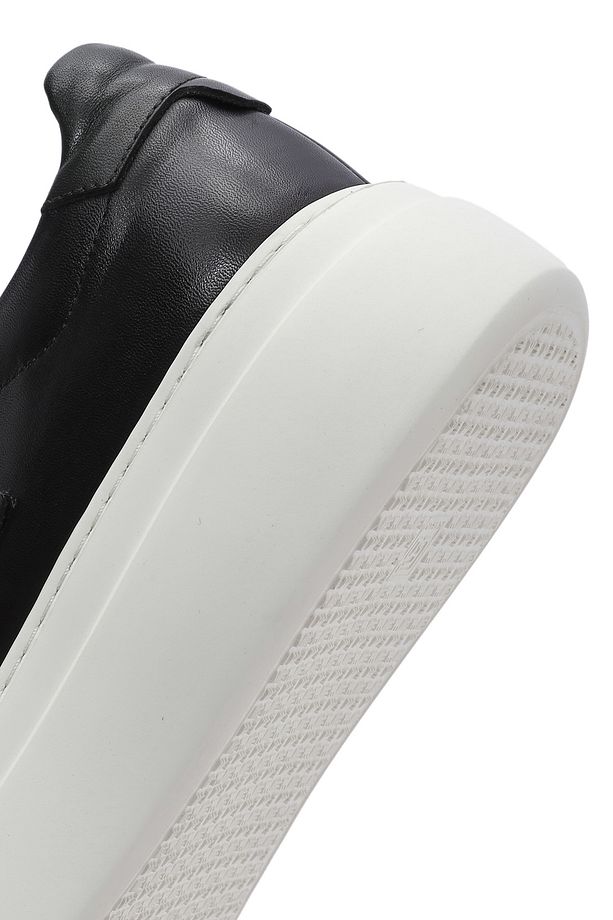 Erkek Siyah Bağcıklı Kalın Tabanlı Deri Sneaker 25SFD612518 - 8