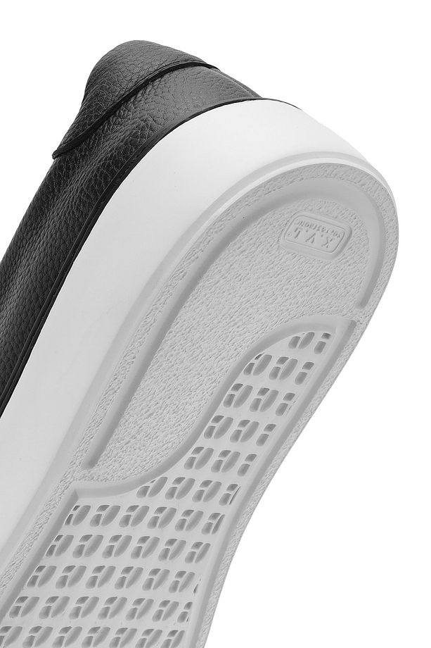 Erkek Siyah Bağcıklı Kalın Tabanlı Deri Sneaker 25SFD6124FT - 8