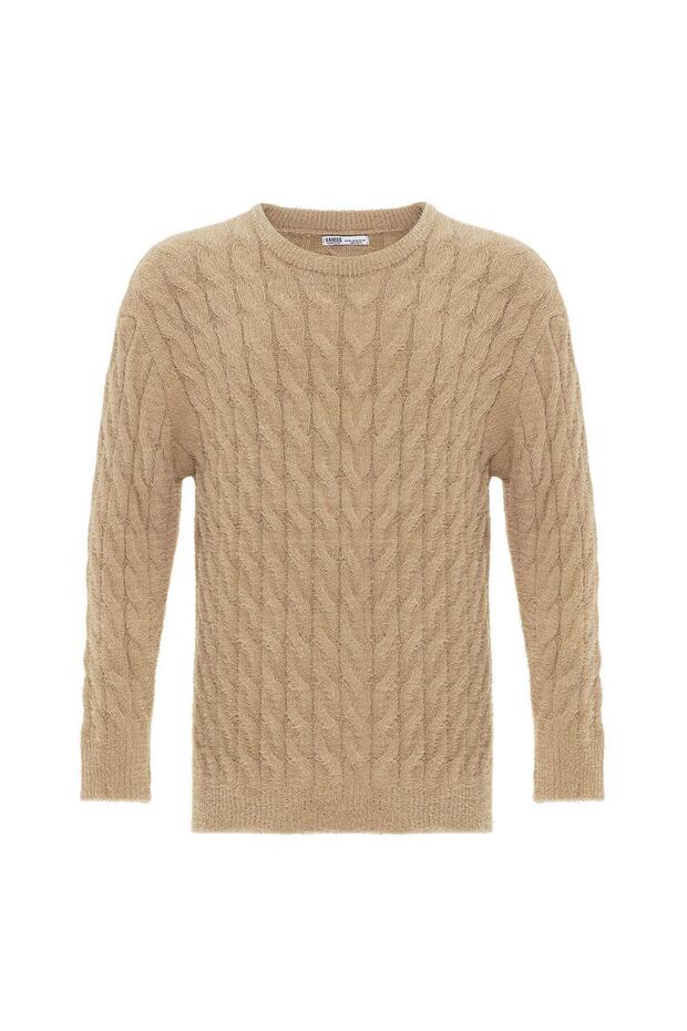 Oversize Triko Kazak Bej - 7