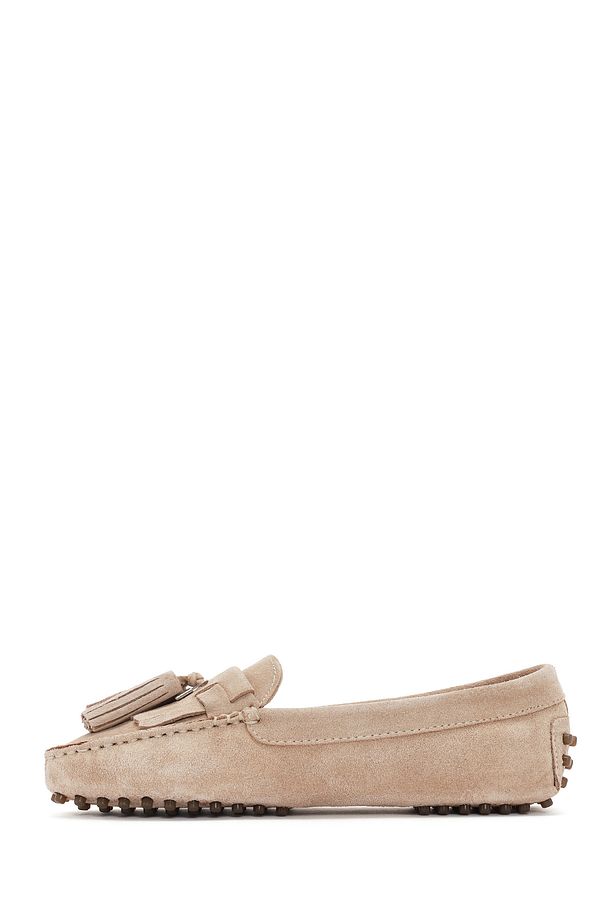 Kadın Camel Püsküllü Süet Deri Loafer 25SFD290710 - 2