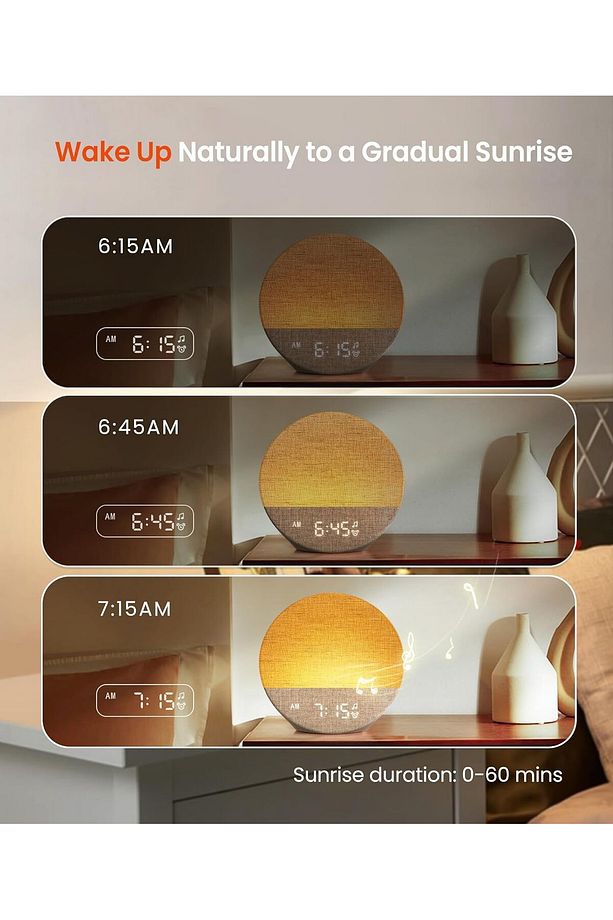 Sunrise 1 Gün Işığı Çalar Saat, 29 Rahatlatıcı Ses, Ayarlanabilir Uyku Rutinleri - 5