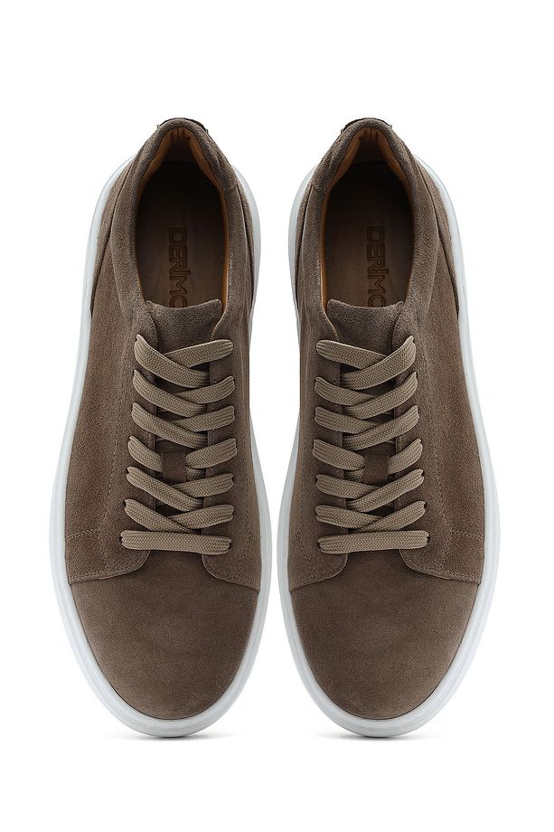 Erkek Bej Bağcıklı Süet Deri Sneaker 25SFD612710 - 7