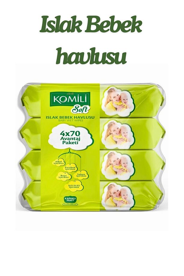 Soft Islak Havlu 70 Yaprak 4lü Paket- - 1