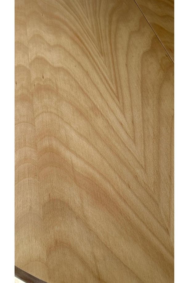 Concept Baba Ayaklı Masa Naturel Ahşap Yuvarlak Üst Tablalı Beyaz Ayaklı Açılır Masa (ÇAP 110 CM) - 8