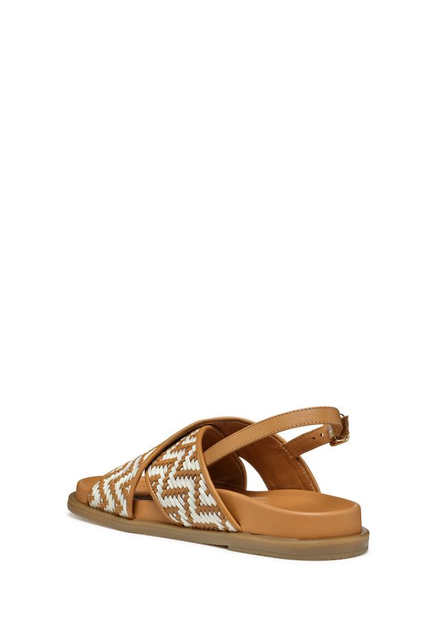Kadın Camel D Adelash E - Shi.goat Lea Örgü Deri Sandalet D55ywe000tcc5f1s - 4