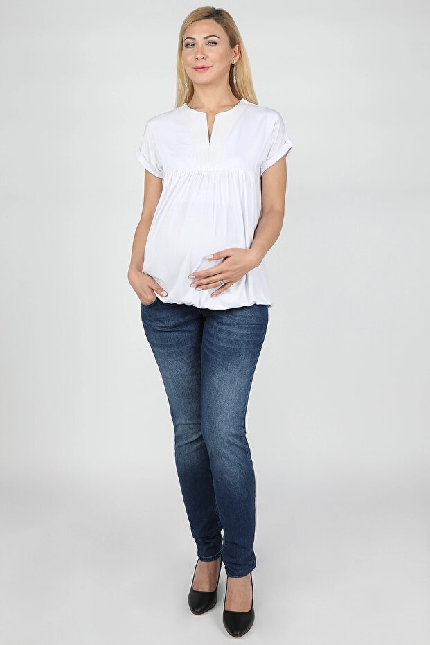 5 Pocket Maternity Trousers Dark Blue