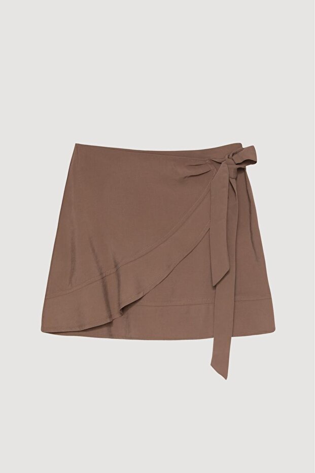 Women's Tie up Detailed Ruffle Skirt