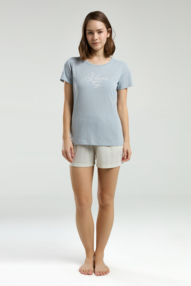 Women's Short-Sleeved Pajama Set with Shorts Vr.Al.K32.T20.Y01