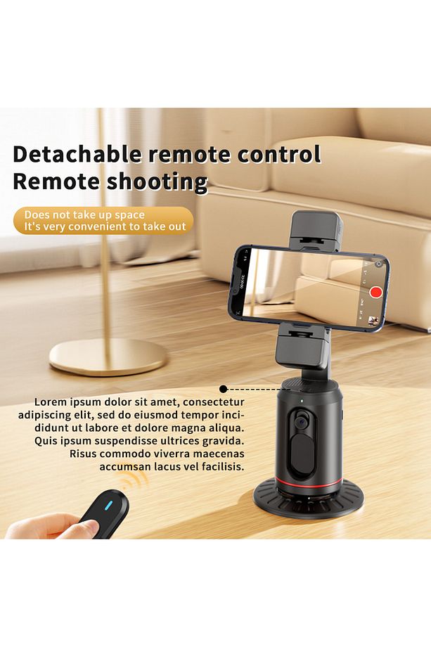 Mobil Cihaz Gimbal Stabilizatör SS16,360° Dönebilen,Yüz Takibi Yapabilen,RGB LED Işık,AI Kontrol - 7