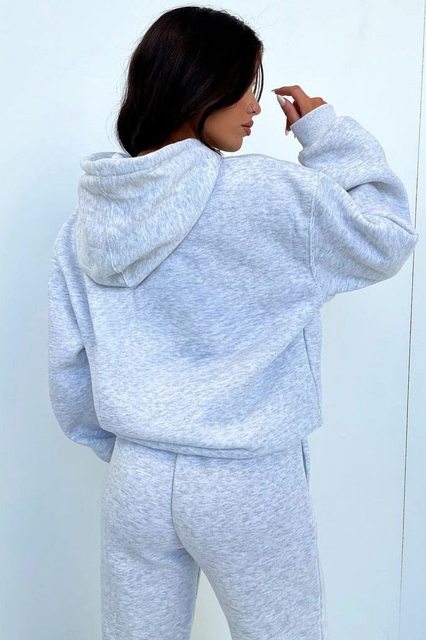 So Fetch Series 2 Eşofman Takımı Sweatshirt Jogger - Gri Baskılı Oversize Şardonlu Kapüşonlu - 7