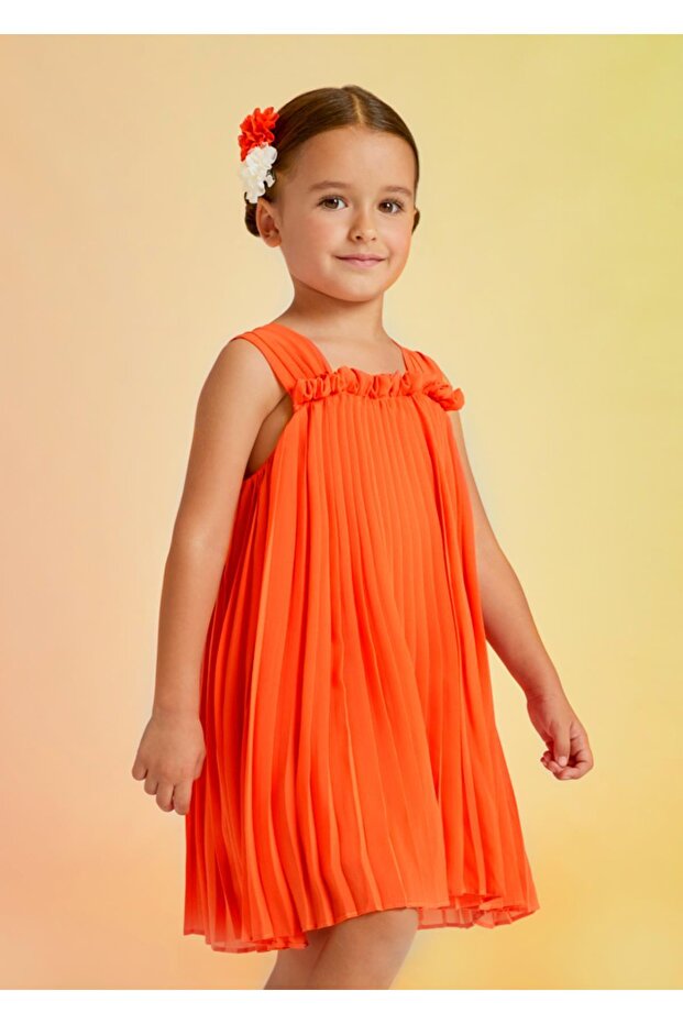 Abel&Lula Female Child Pleat Suspender Chiffon Dress 5055