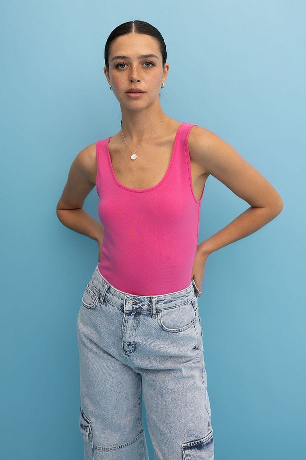 Slim Fit Dar Kesim U Yaka Basic Düz Atlet I1059az23sm - 3