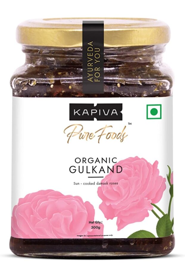 Kapiva Organic Gulkand 300gms (Rose Petal Jam) | 100% Natural | Sun-Cooked Damask Roses