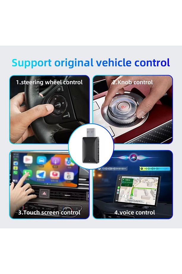 Araç Içi Apple Android Cihazlar Için Usb Ve Type-c 2in1 Usb Mini Apple Carplay Adaptörü - 7