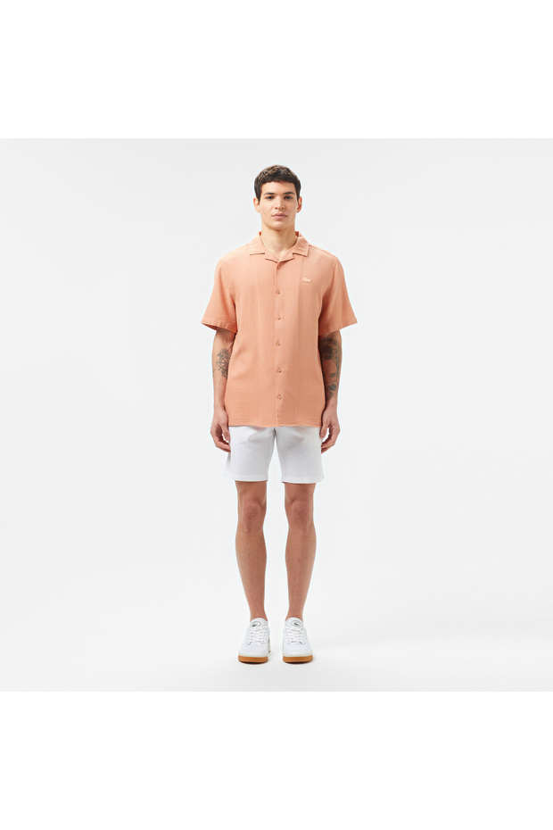 Erkek Regular Fit Kısa Kollu Pembe Gömlek - 3