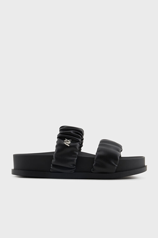 Double-Strapped Drawstring Detailed Slippers with Logo Slippers Xdp062 Xv926 00002