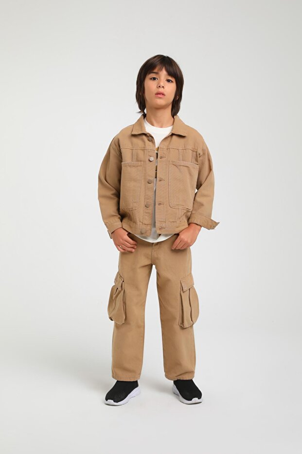 3-Piece Cargo Pocket Pants and Jacket Boy's Set