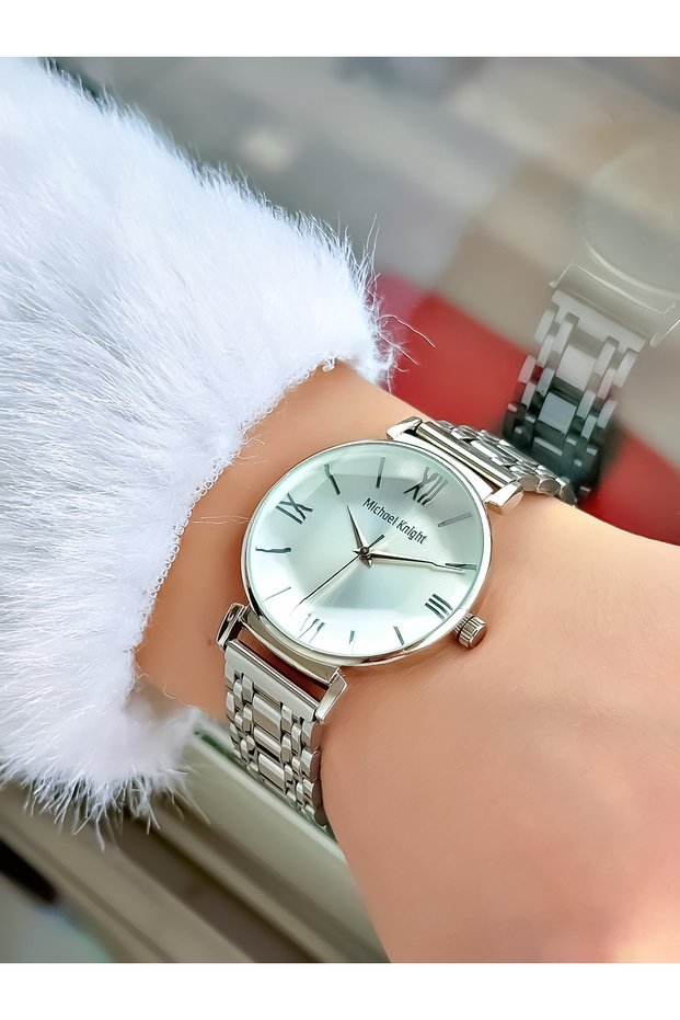 Women's Wristwatch Steel Band Cutout Glass in Special Box