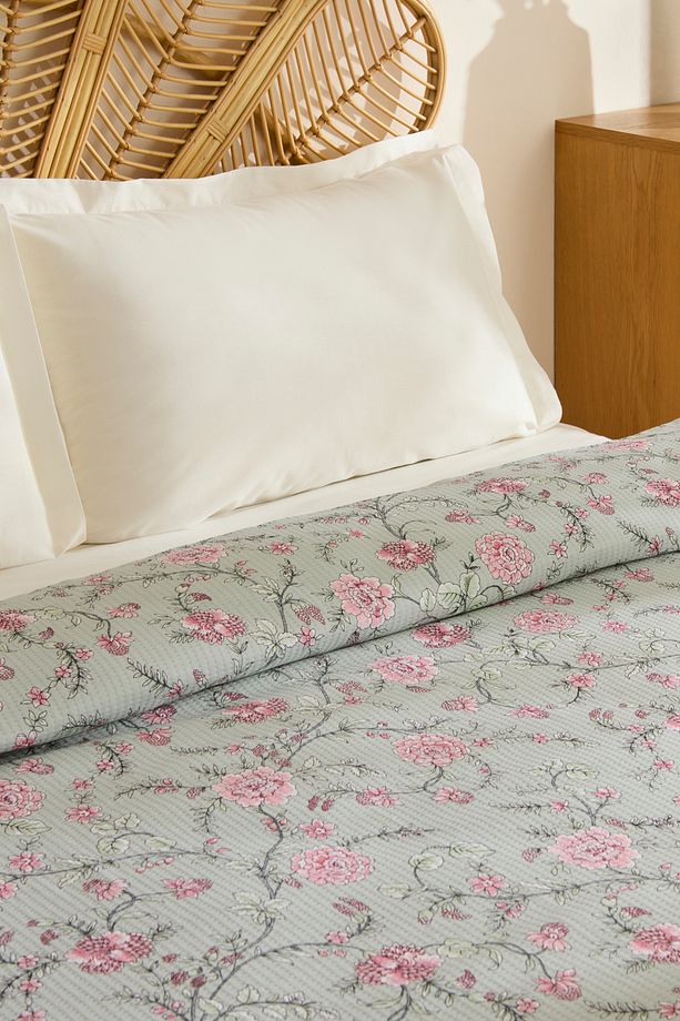 Tamina %100 Pamuk Tek Kişilik Tek Pike Gül Kurusu - 6