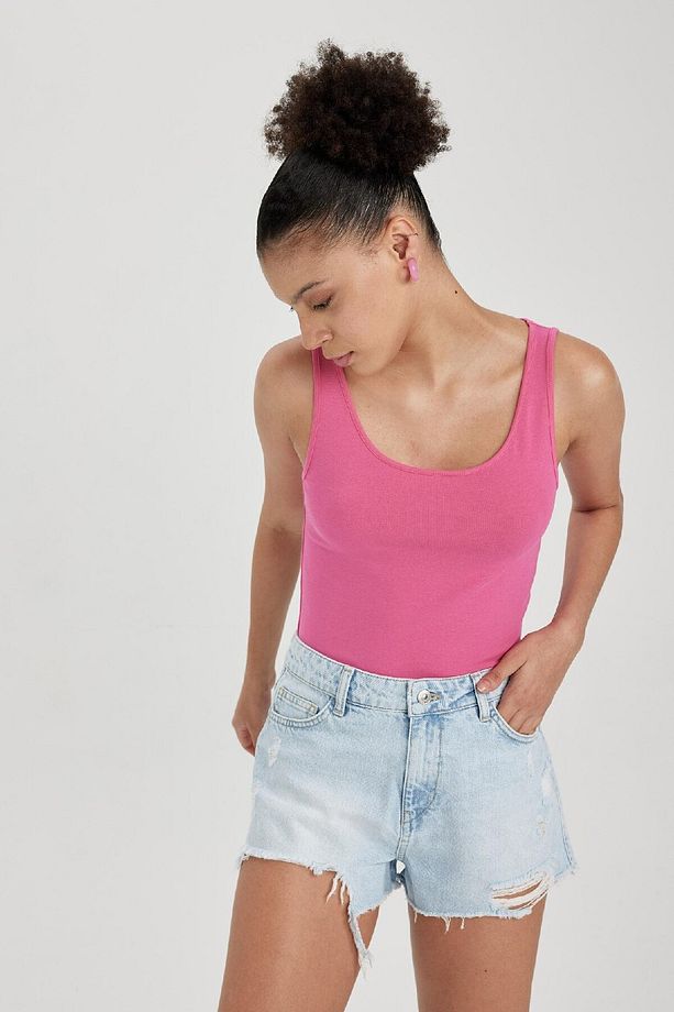 Slim Fit Dar Kesim U Yaka Basic Düz Atlet I1059az23sm - 7