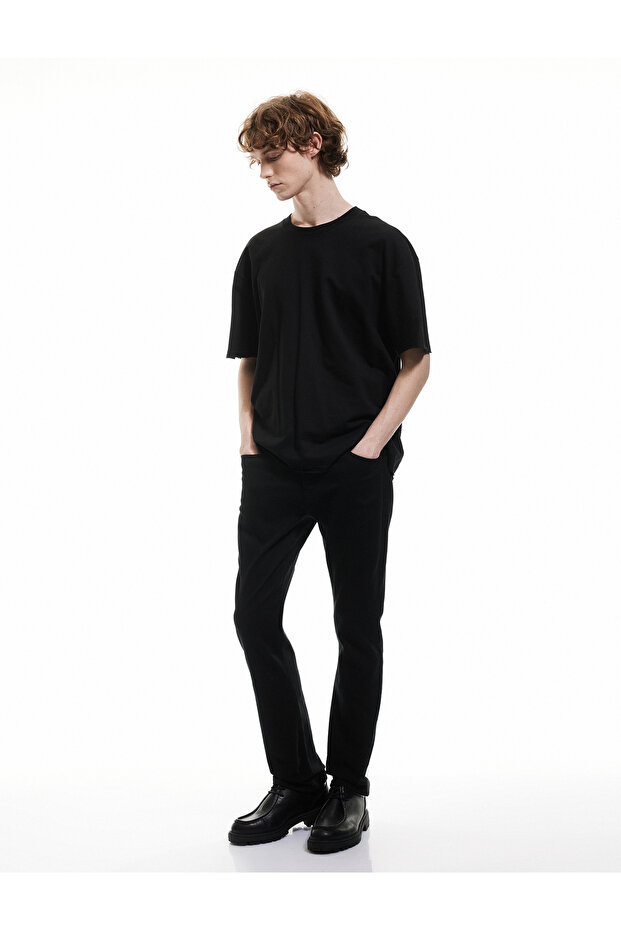 Men's Black Mark Straight Fit Jeans