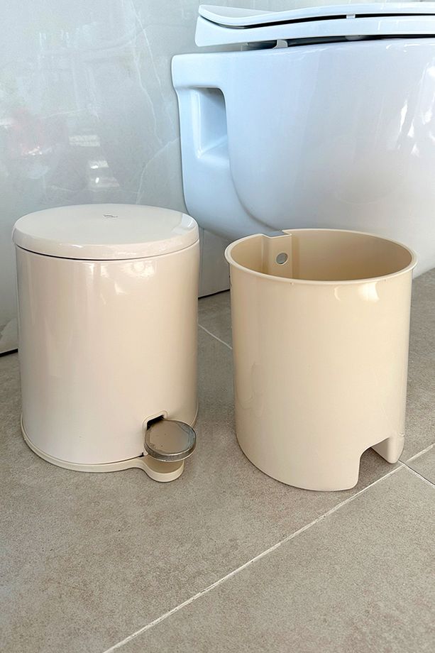 Cigo Çöp Kovası Tuvalet Fırçası Set 2'Li Bej - 3