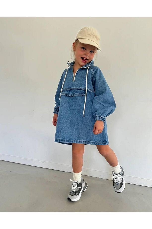 Yigit Butik Kız Çocuk Denim Elbise - 1