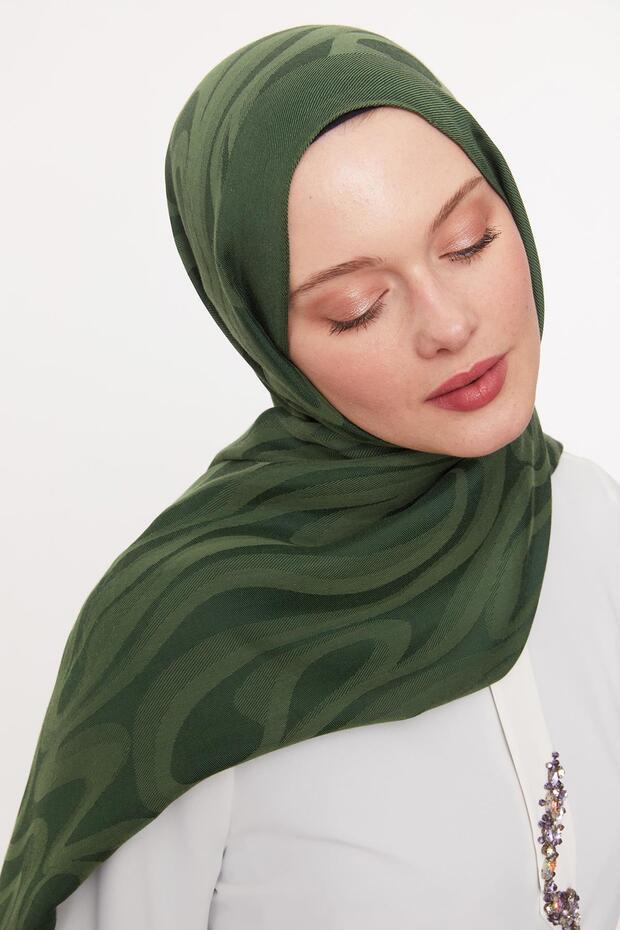 شال غراتسيا بنمط تجريدي أخضر - 4