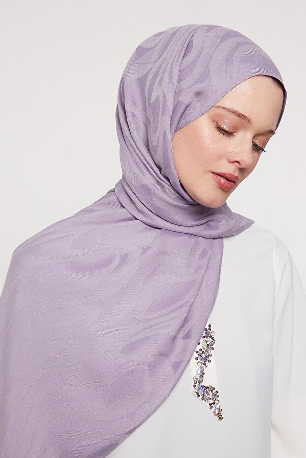 Lilac Abstract Pattern Grazia Shawl - 4