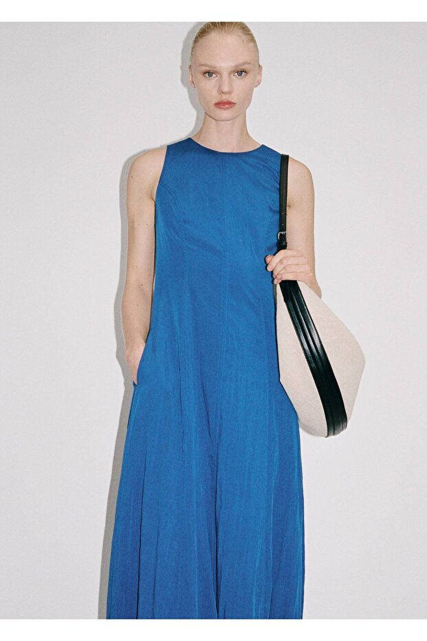 Kabarık etekli midi elbise - 8