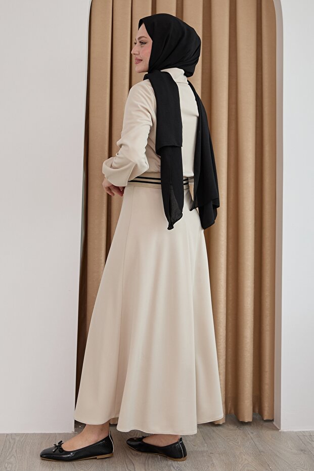 Ribbed Buttoned Stone Double Suit - 4