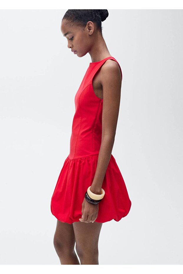 Balon Kısa Elbise - 5