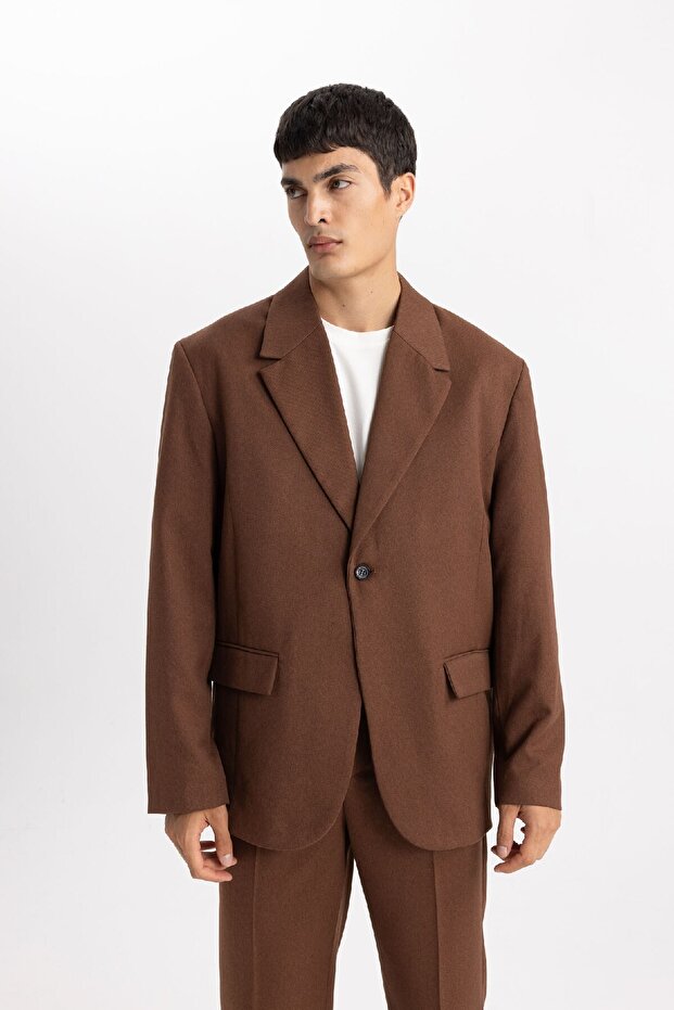 Comfortable Fit Lined Basic Blazer Jacket - Buttoned B0059Ax23Wn - 5