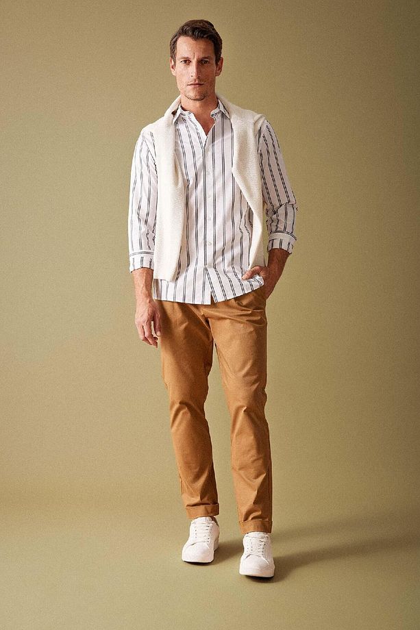 Gabardin Pantolon Tailored Regular Fit Cepli Duble Paça A5115ax23au - 3