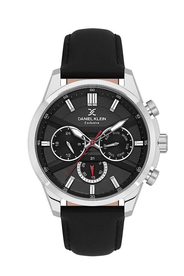 Exclusive Multi Fonksiyonel Takvim, Gün, 12/24 Saat, Dual Time Su Geçirmez Deri Erkek Kol Saati - 4
