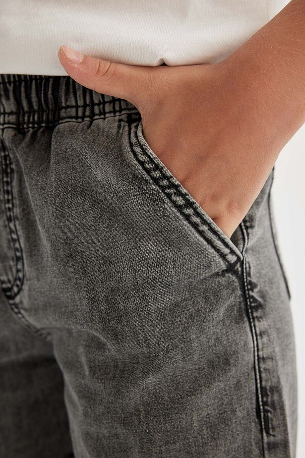 Erkek Çocuk Basic Düz Jean Şort B5763a824sm - 4