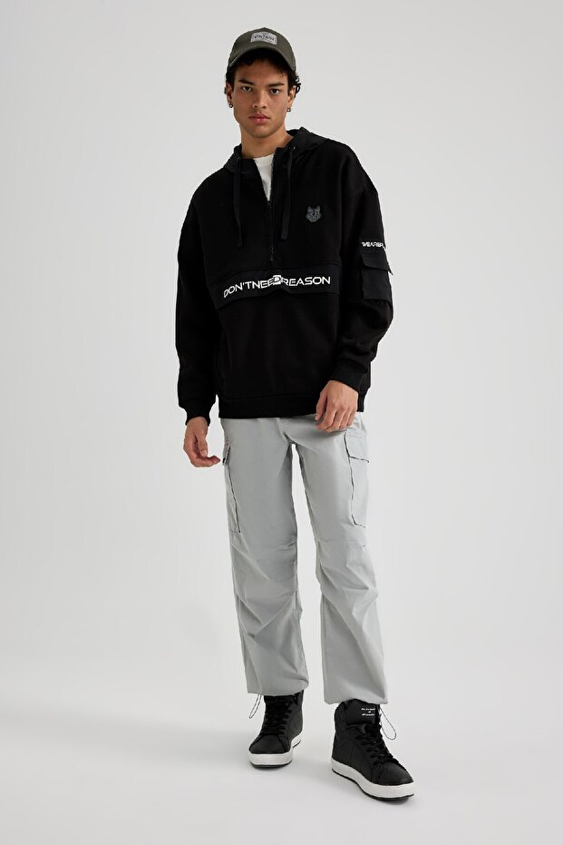 Parachute Pants Elastic Waist with Cargo Pockets A9041Ax23Au