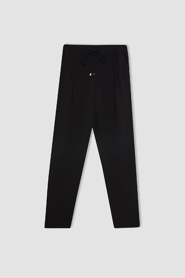 Jogger Pantolon Keten Görünümlü Cepli Yüksek Bel Düz Paça R0433az24sm - 7