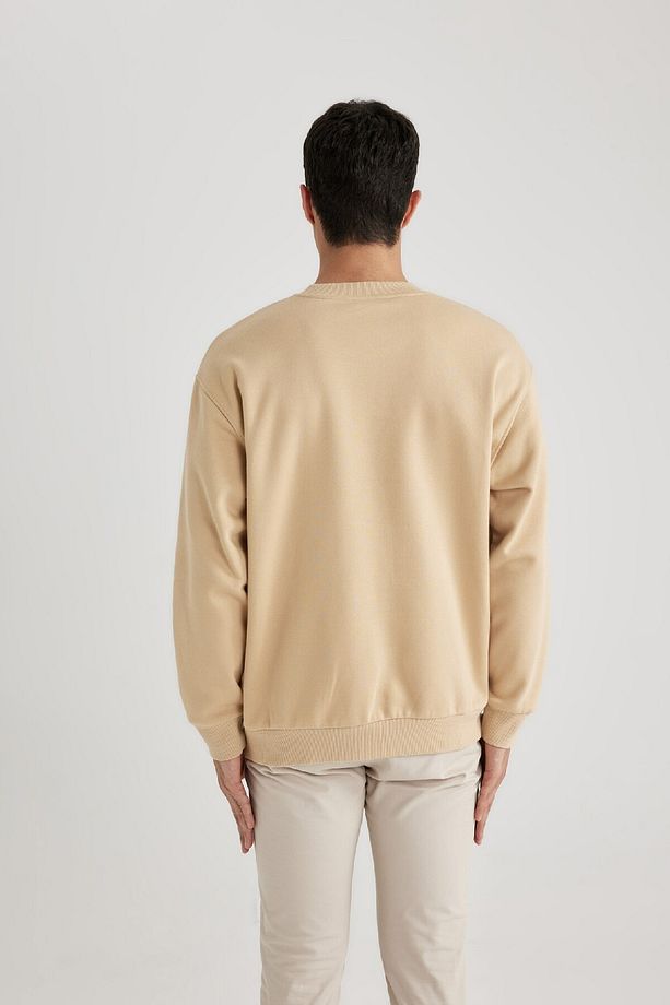 Oversize Geniş Kalıp Bisiklet Yaka Basic Düz Sweatshirt T5139az24sp - 4