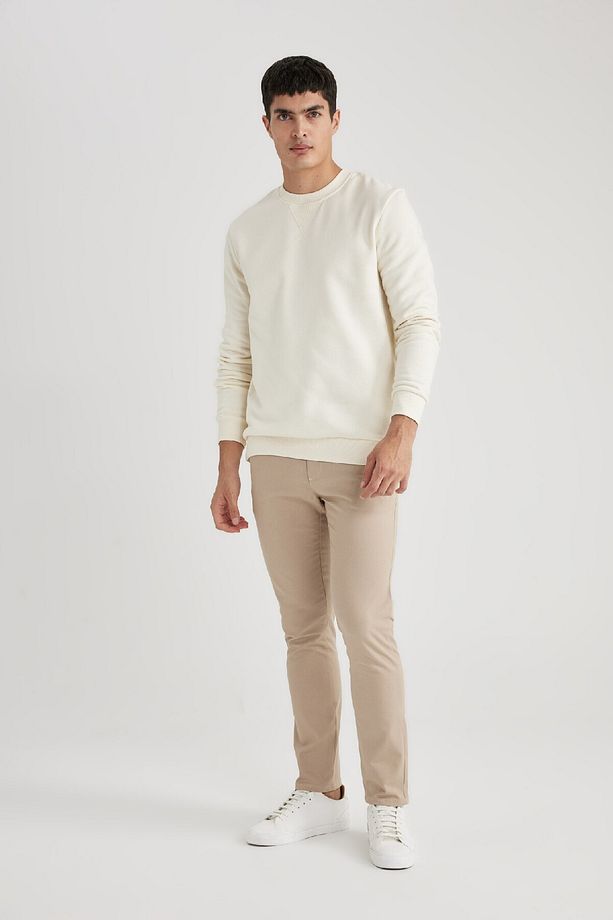 Regular Fit Bisiklet Yaka Kalın Basic Düz Sweatshirt T3777az24sp - 2