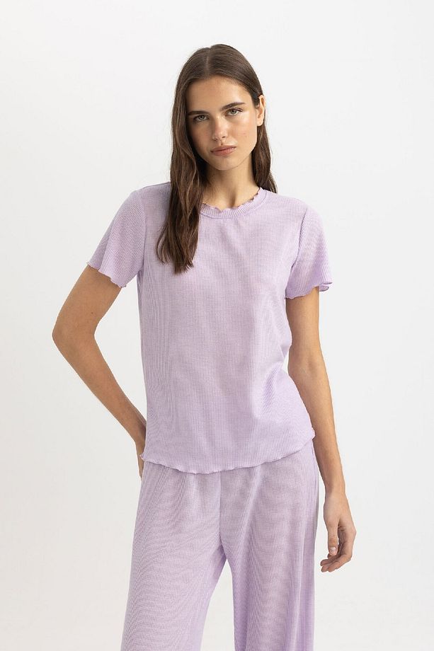 Regular Fit Bisiklet Yaka Kısa Kollu Pijama Üstü-fall In Love B6701ax24sp - 3