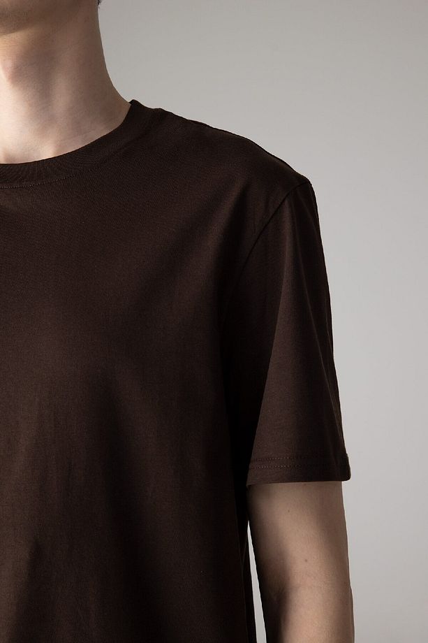 %100 Pamuk New Regular Fit Bisiklet Yaka Basic Düz Kısa Kollu Tişört V7699az24sp - 3
